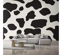 Générique Papier Peint Motif Vache 300X210cm, Papier Peint Intissé Imprimé Animalier Noir et Blanc Salon Chambre Panoramique Decoration, Fresque Murale Décoration Murale D27