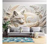 Générique Papier Peint Mural 3D En Relief Représentant Un Renard Mignon | 450 Cm (L) X 300 Cm (H) - Stickers Muraux En Relief D'Art Moderne Pour Chambre Et Salon - Non Tissé - Sans Adhésif - Re