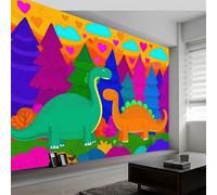 Générique Papier Peint Mural Animaux Dinosaures Forêt 250L x 175H cm, Papier Peint Panoramique Intissé Art Mural Cartoon - Poster Photo Décoratif pour Salle à Manger Salon Chambre Design Moderne
