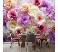 Générique Papier Peint Mural Chambre Des Roses Rêveuses Romantiques 400x280 cm Poster Mural 3D Tableaux Muraux Tapisserie Photo, Salon Chambre d'enfants Mur de Fond Papier Peint Panoramique