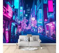 Générique Papier Peint Mural Chambre Tokyo Japon Rues Néons 350x256 cm Poster Geant Mural 3D Tableaux Muraux Tapisserie Photo, Salon Chambre d'enfants Mur de Fond Papier Peint Panoramique
