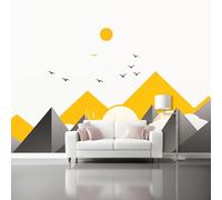 Générique Papier peint mural décoratif 300 x 210(WxH) - Design Minimalisme montagnes nature papier peint intissé pour mur décoratif de chambre salon et fond TV Multicolore