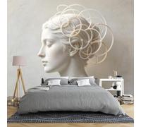 Générique Papier Peint Mural Décoratif Représentant Une Statue De Femme En Relief 3D Sculpture De Déesse 200 × 140 Cm Style Nordique Moderne Et Luxueux Intissé Pour Salon Grande Décoration Murale