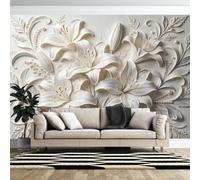 Générique Papier Peint Mural Effet Relief 3D Lys 600×420Cm, Grand Format, Intissé, Impression Murale, Toile Murale pour Chambre, Salon, Fond Tv 600×420Cm (L X H) (236×165 Pouces)