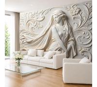 Générique Papier Peint Mural Intissé Représentant Une Élégante Sculpture De Déesse Classique, 150 × 105 Cm (L × H), Style Baroque, Imitation Plâtre, Idéal pour Le Salon, La Chambre Ou Comme Fond Tv.