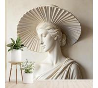 Générique Papier Peint Mural Intissé Représentant Une Statue De Déesse Portrait De Femme Classique Buste Féminin Néoclassique Élégant Papier Peint Photo 200 X 140 Cm Crème Beige Décoration Murale Pou