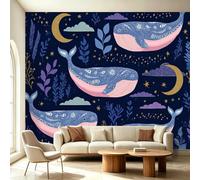 Générique Papier Peint Mural Violet Moderne Animaux Sauvages, Déco Chambre Enfant Imaginaire & Ludique, Papier Peint Intissé Robuste Lavable & Sans Toxines, Tapisserie Murale 3D 250 x 175(WxH)