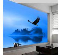 Générique Papier Peint Muraux Affiche Photo 300L x 210H cm, Papier Peint Mural Photo Brume Île Mer Aigle - Décoration Murale Paysage Naturel pour Salon Chambre Chambre d'Enfant Couloir Salle de Jeux