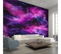 Générique Papier Peint Nébuleuse Violet, Motif Papier Peint Intissé Panoramique Ciel Étoilé Univers 450x315 Wallpaper Pour Salon Chambre Deco Murale W53