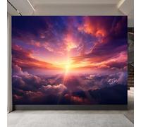 Générique Papier Peint Nuages Feu 200 x 140 CM, 3D Paysages Oniriques Photo Geant Mural, Salon Non Tissé Papiers Peints, Chambre étanche à l'eau Mat lmage Muraux Poster, Personnalisable Wallpaper