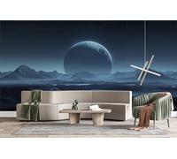 Générique Papier Peint Obscurité Terrain Montagneux 3D Panoramique intissé Murale Nature Papier Peint xxl Fresque Murale Moderne Peinture Murale Décorative pour Salon Chambre 300x210 14yf282