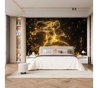 Générique Papier Peint Or Hip Hop Danseuse 150 x 105 CM, 3D Noir Photo Geant Mural, Salon Non Tissé Papiers Peints, Chambre étanche à l'eau Mat lmage Muraux Poster, Personnalisable Wallpaper