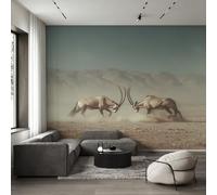 Générique Papier Peint Oryx Afrique Panoramique 300 x 210 cm, Papier Peint Intissé Paysage de Désert Vie Sauvage Décoration Murale, Papiers Peints pour Salon Chambre saf-16