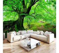 Générique Papier Peint Panoramiqu Forêt Arbres Royaume Secret 3D intissé Murale Jungle Primitive Papier Peint xxl Fresque Moderne Peinture Murale Décorative pour Salon Chambre 350x256 30f234