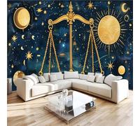 Générique Papier Peint Panoramiqu MoyÂge étoiles Lune Balances 3D intissé Murale Vent Céleste Papier Peint xxl Fresque Moderne Peinture Murale Décorative pour Salon Chambre 366x254 29f144