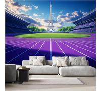 Générique Papier Peint Panoramiqu Paris Tour Eiffel Stade 3D intissé Murale Architecture Paysage Papier Peint xxl Fresque Moderne Peinture Murale Décorative pour Salon Chambre 350x256 35f206