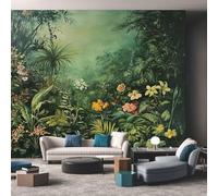 Générique Papier Peint Panoramique 150 x 105 cm, Papier Peint 3D Forêt Tropicale Botanique Image Photo Murale Wallpaper Pour Chambre, Salon, Mur TV Artistique, Restaurant Décoration Murale AL84