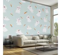 Générique Papier Peint Panoramique 150 x 105 cm, Papier Peint Lapin Carotte Image Photo Murale Wallpaper Pour Chambre, Salon, Mur TV Artistique, Restaurant Décoration Murale QD67