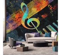 Générique Papier Peint Panoramique 150 x 105 cm, Papier Peint Notes de Musique Image Photo Murale Wallpaper Pour Chambre, Salon, Mur TV Artistique, Restaurant Décoration Murale ssB125