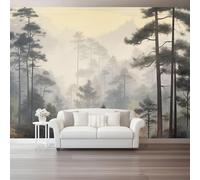 Générique Papier Peint Panoramique 200 x 140 cm（WxH, Style Aquarelle Forêt Plantes Intissé Fonds - Fresque Murale Personnalisée Pour Salon Chambre Nu Poster Décoratif Moderne