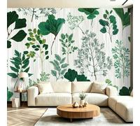 Générique Papier Peint Panoramique 200 x 140(WxH), Fresque Murale pour Salon et Chambre, Feuilles botaniques Cottagecore Vert Décoration Murale Moderne pour Transformer Vos Murs