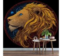 Générique Papier Peint Panoramique 250 x 175 cm Lion Fresque Murale 3D Animal sur mesure taille Papier Peint Intisse pour Salon Chambre Décoration Murale