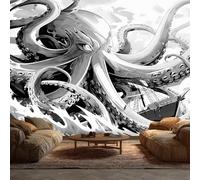 Générique Papier Peint Panoramique 250 x 175 cm, Papier Peint 3D Poulpe Dessin Animé Animaux Image Photo Murale Wallpaper Pour Chambre, Salon, Mur TV Artistique, Restaurant Décoration Murale W28