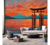 Générique Papier Peint Panoramique 250 x 175 cm, Papier Peint Japonais Oriental Peinture à L'huile Image Photo Murale Wallpaper Pour Chambre, Salon, Mur TV Artistique, Restaurant Décoration Murale K28