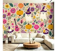 Générique Papier Peint Panoramique 250 x 175(WxH), Fresque Murale pour Salon et Chambre, Fleurs festives gothiques Multicolore Décoration Murale Moderne pour Transformer Vos Murs