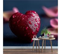 Générique Papier Peint Panoramique 300 x 210 cm Amour Fresque Murale 3D Forme De Cœur sur mesure taille Papier Peint Intisse pour Salon Chambre Décoration Murale