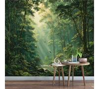 Générique Papier Peint Panoramique 300 x 210 cm Forêt Fresque Murale 3D Forêt Tropicale Humide sur mesure taille Papier Peint Intisse pour Salon Chambre Décoration Murale