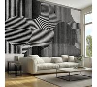 Générique Papier Peint Panoramique 300 x 210 cm, Papier Peint Abstrait Géométrique Rayures Image Photo Murale Wallpaper Pour Chambre, Salon, Mur TV Artistique, Restaurant Décoration Murale WCC29