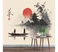 Générique Papier Peint Panoramique 350 x 245 cm Grenier Fresque Murale 3D Lac sur mesure taille Papier Peint Intisse pour Salon Chambre Décoration Murale