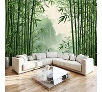 Générique Papier Peint Panoramique 3D 250x175 cm Forêt De Bambous Non-tissé Murale Maison Décoration Intérieure Vert Style Chinois pour Chambre Salon Mur TV Artistique Poster Décoration Murale 1M1951