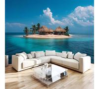 Générique Papier Peint Panoramique 3D 250x175 cm Océan Paysage Non-tissé Murale Maison Décoration Intérieure Îles Plages pour Chambre Salon Mur TV Artistique Poster Décoration Murale 1M817