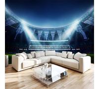 Générique Papier Peint Panoramique 3D 300x210 cm Football Non-tissé Murale Maison Décoration Intérieure Terrain De Football pour Chambre Salon Mur TV Artistique Poster Décoration Murale 1M482