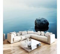Générique Papier Peint Panoramique 3D 300x210 cm Pierre Zen Non-tissé Murale Maison Décoration Intérieure Paysage Lacustre pour Chambre Salon Mur TV Artistique Poster Décoration Murale 1M1274