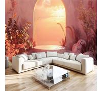 Générique Papier Peint Panoramique 3D 350x256 cm Fleurs Non-tissé Murale Maison Décoration Intérieure Stand D'exposition Arche pour Chambre Salon Mur TV Artistique Poster Décoration Murale29q28