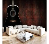 Générique Papier Peint Panoramique 3D 366x254 cm Guitare Non-tissé Murale Maison Décoration Intérieure Rétro Musique pour Chambre Salon Mur TV Artistique Poster Décoration Murale 1M2014