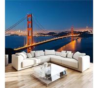 Générique Papier Peint Panoramique 3D 366x254 cm Pont Du Golden Gate Non-tissé Murale Maison Décoration Intérieure Paysage Urbain pour Chambre Salon Mur TV Artistique Poster Décoration Murale 2N1582