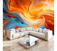 Générique Papier Peint Panoramique 3D Abstrait Moderne Dynamique Fluide Motifs Camel 400 x 280 cm, Papier Peint Intissé - Fresque Murale pour Salon, Chambre & Bureau, Décoration Murale Impression HD