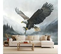 Générique Papier Peint Panoramique 3D Aigle Papier Peint Intissé Animaux Décoration Murale 300x210cm XXL Tableaux Muraux Paysage Montagne Aigle Salon Chambre Bureau Couloir décoration