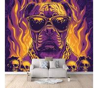 Générique Papier Peint Panoramique 3D Chien Motifs Poster Mural Animal Résumé 500x280 cm Papier Peint Photo Matériau Tissu Non Facile à Installer Propre pour Intérieur Moderne Salle à Manger Poster