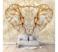 Générique Papier Peint Panoramique 3D éléphant Papier Peint Enfant Éléphant De Bohême, Animal Intissé Revêtement, Moderne Poster Mural XXL Décoration Mural pour Chambre Salon 250×175cm