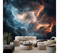 Générique Papier Peint Panoramique 3D Fantastique Foudre Orage Ciel, intissé Murale Gris pour Salon Chambre d'enfants restaurant Décoration Murale Poster - 400 x 280 CM