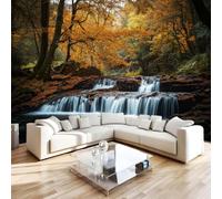 Générique Papier Peint Panoramique 3D Forêt D'automne 250 x 175 cm (LxH) | Poster Géant Mural intissé xxl Cascade Ruisseau Moderne Fresque Peinture Murale Décorative pour Salon Chambre L-55