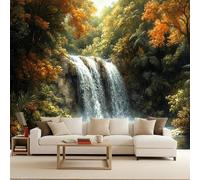 Générique Papier Peint Panoramique 3D Lacs 300x256 cm Murales Panoramique Cascades forestières Papier Peint Intissé Paysage naturel pour Salon, Adulte Chambre d'enfants, Restaurant Décoration
