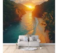 Générique Papier Peint Panoramique 3D Mer Motifs Poster Mural Nature Paysage 150x105 cm Papier Peint Photo Matériau Tissu Non Facile à Installer Propre pour Intérieur Moderne Salle à Manger Poster