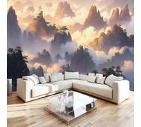 Générique Papier Peint Panoramique 3D Montagnes Brumeuses 400x 280 cm (LxH) | Poster Géant Mural intissé xxl Pin Paysage Chinois Moderne Fresque Peinture Murale Décorative pour Salon Chambre L-155