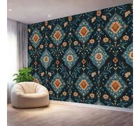 Générique Papier Peint Panoramique 3D Photo en Intissé - Papier Peint Mural pour Ethnicité géométrie motifs Salon et Chambre d'Enfant, Sombre, 400 x 280(WxH) Décoration Murale Premium